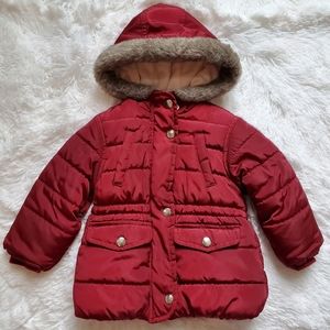 Carter's Girls 12 month Burgundy Puffer Jacket